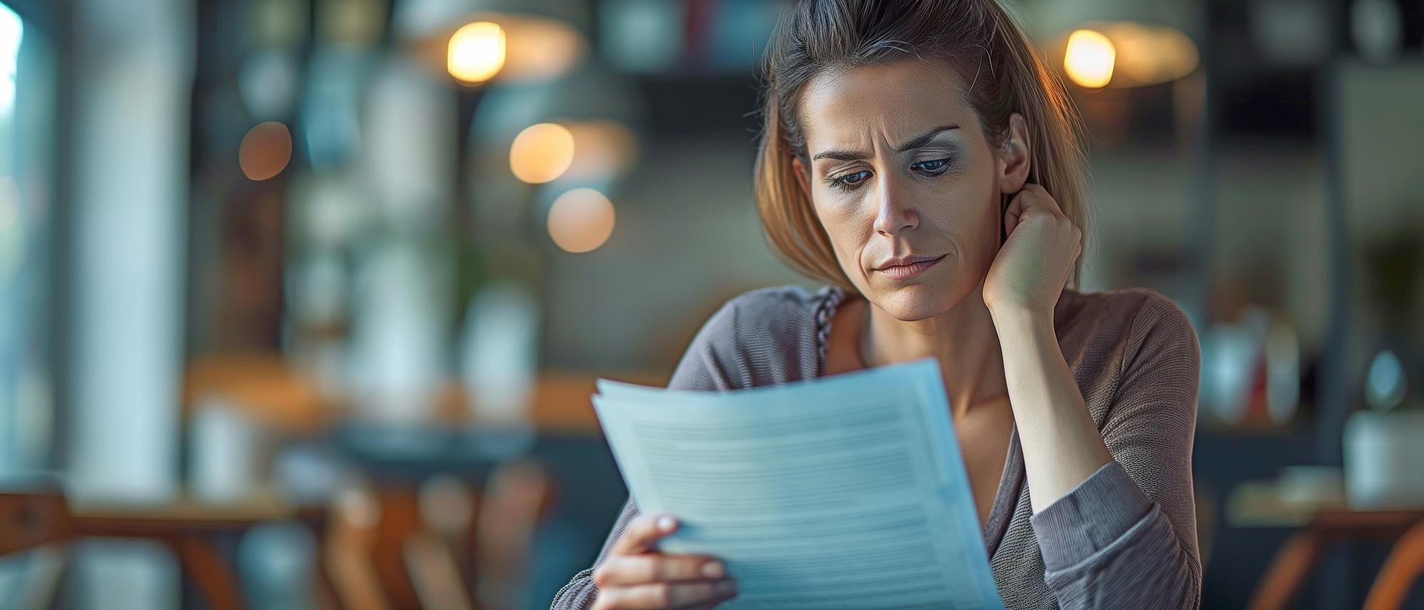 Client reading an insurance claim denial letter