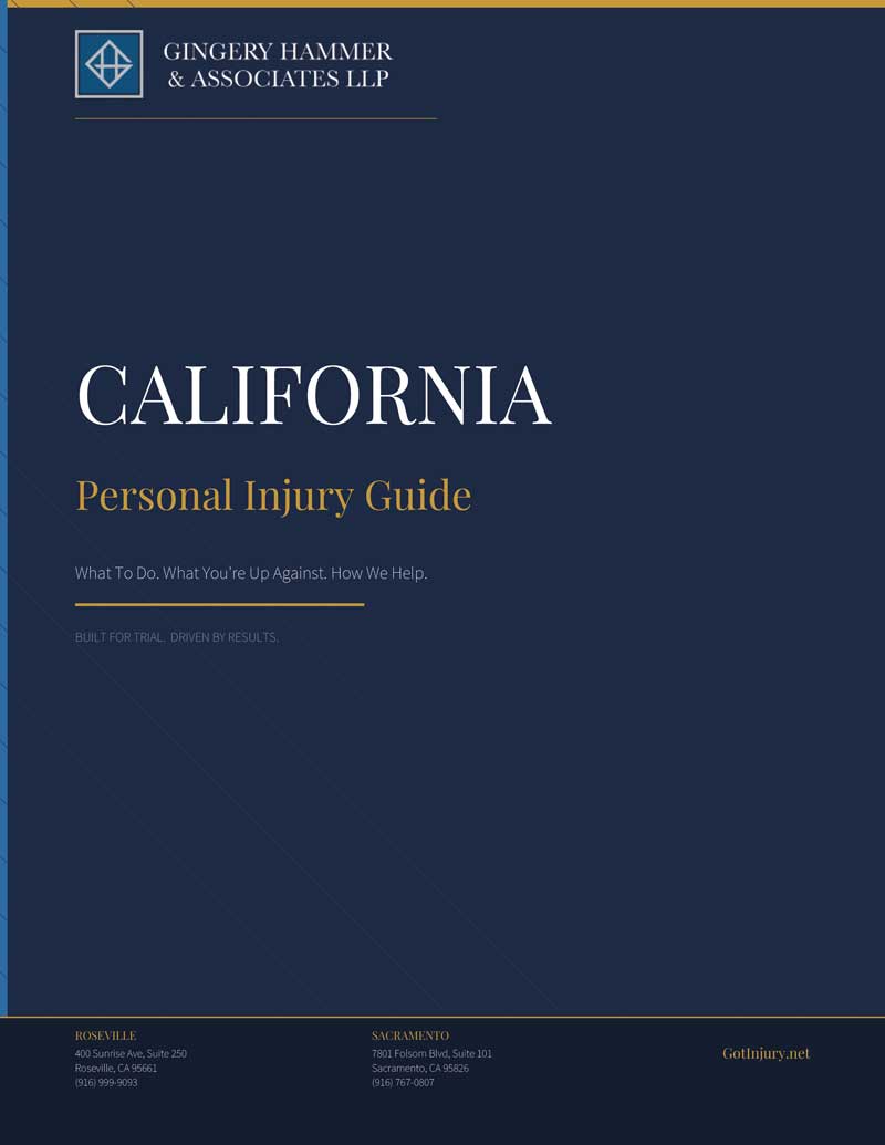 Cover of the California Personal Injury Guide by Gingery Hammer & Associates, LLP